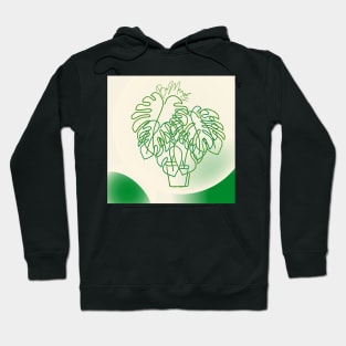 Simple monstera oneline design Hoodie